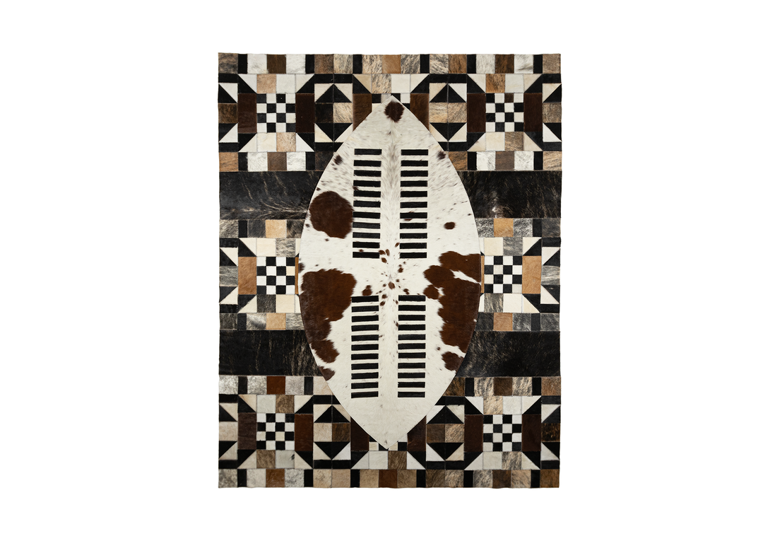 Zulu Warrior Battle Shield Rug