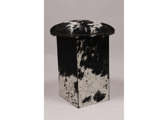 Stool - Black & White Nguni Hide