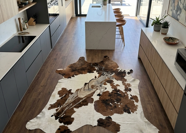 Kudu in Full Flight - Full Hide Rug