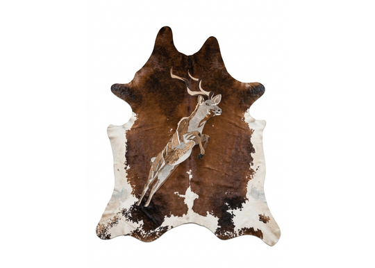 Kudu in Full Flight - Full Hide Rug