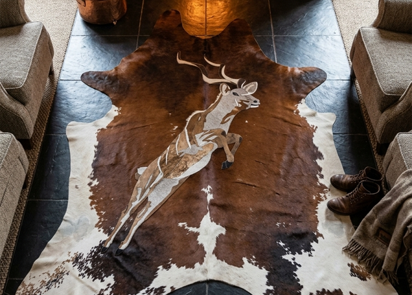 Kudu in Full Flight - Full Hide Rug