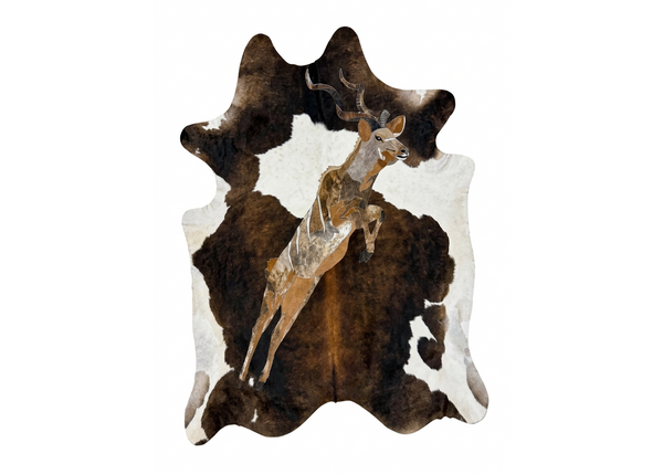 Kudu in Full Flight - Full Hide Rug