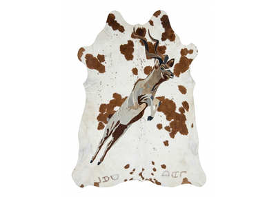 Kudu in Full Flight - Full Hide Rug