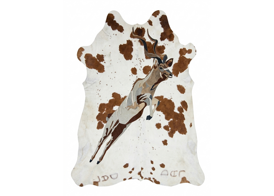 Kudu in Full Flight - Full Hide Rug