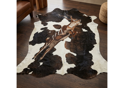 Kudu in Full Flight - Full Hide Rug