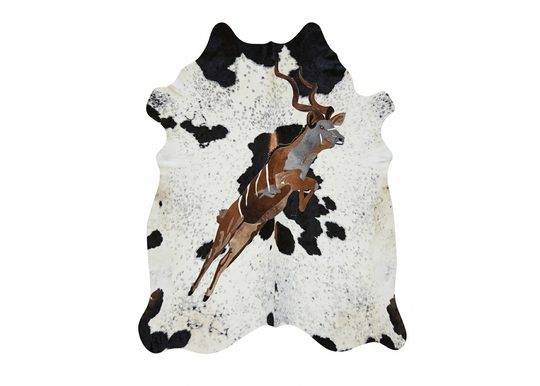 Kudu in Full Flight - Full Hide Rug
