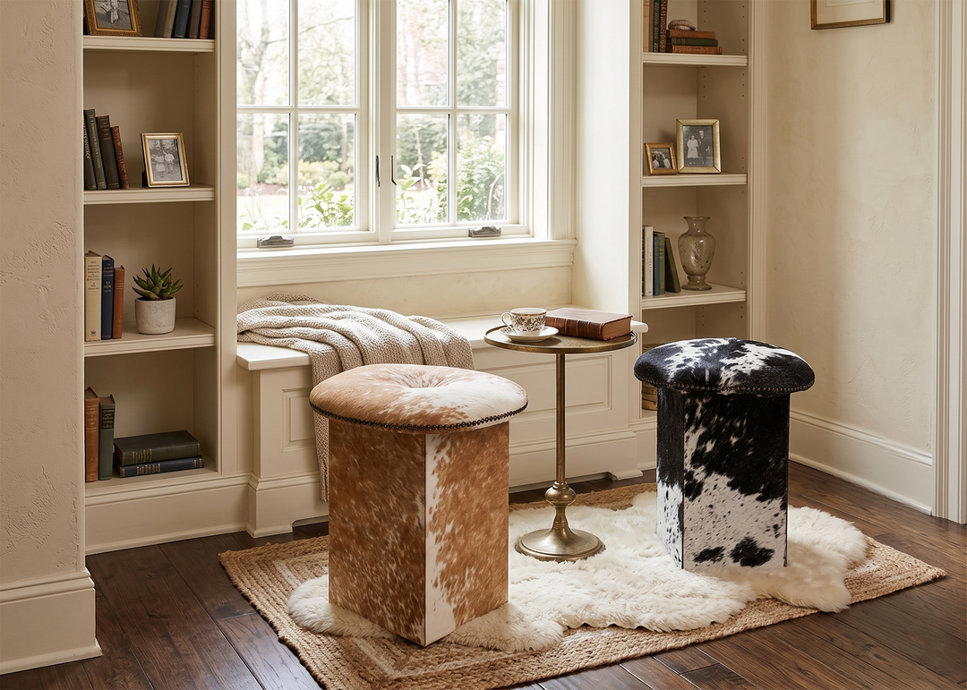 Stool - Tan Nguni Hide