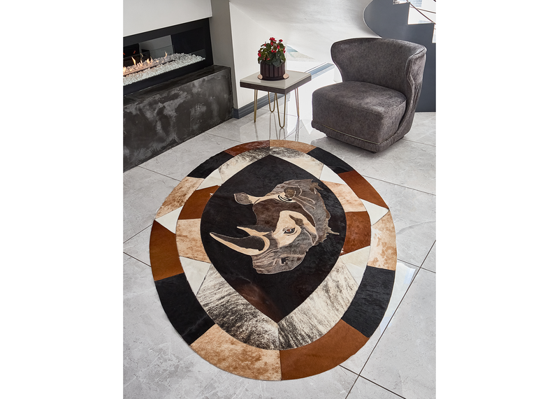 Rhino - Oval Rug