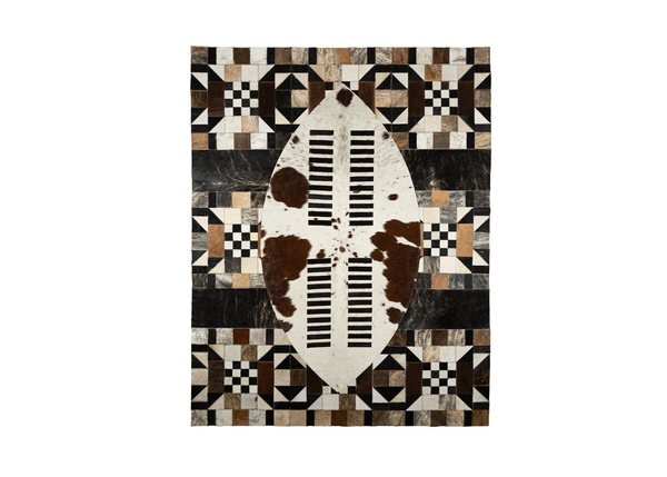Zulu Warrior Battle Shield Rug