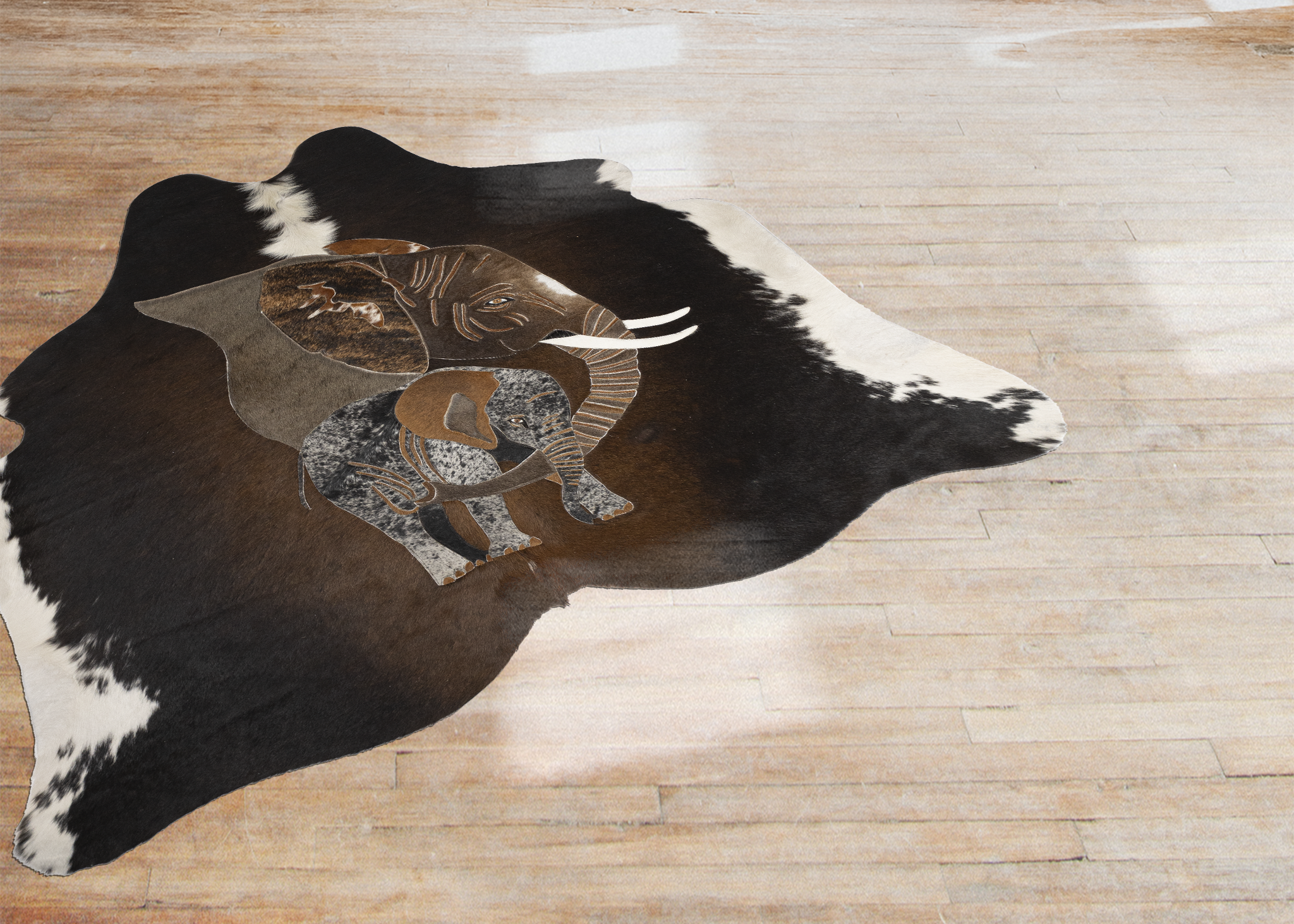 Mythical Elephant Mother & Baby Full Hide Rug – Vukari