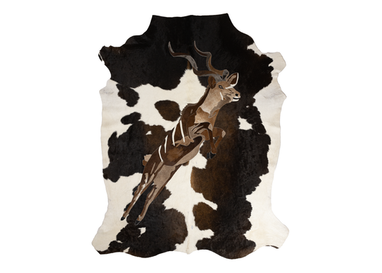 Kudu in Full Flight - Full Hide Rug