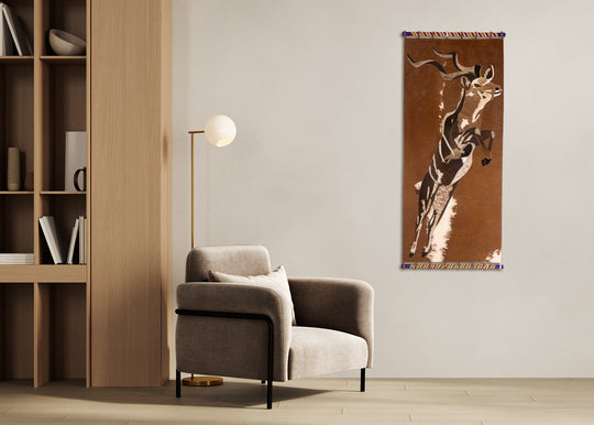 Mythical Kudu in Full Flight - Wall