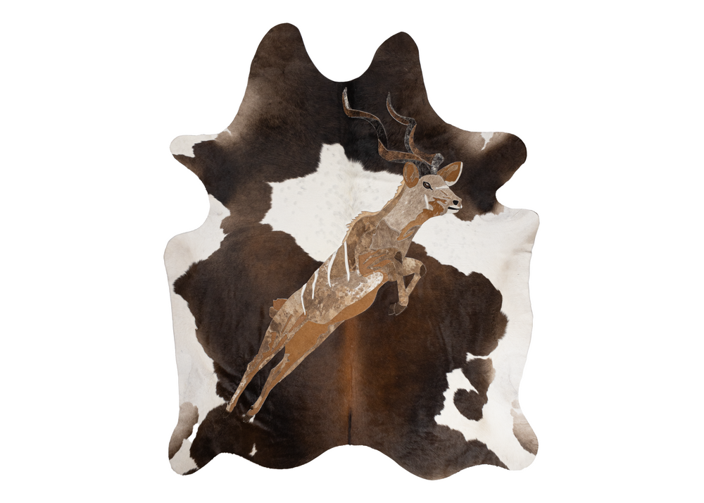 Mythical Kudu in Full Flight - Full Hide Rug