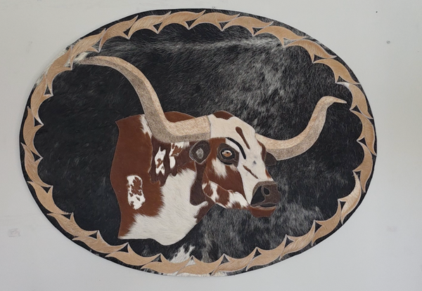 Bull on Oval - Wall Hanging