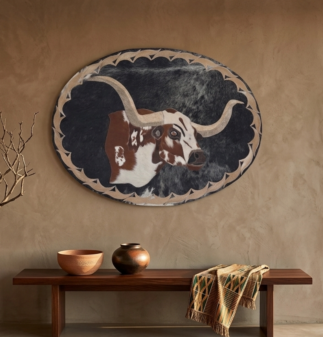 Bull on Oval - Wall Hanging