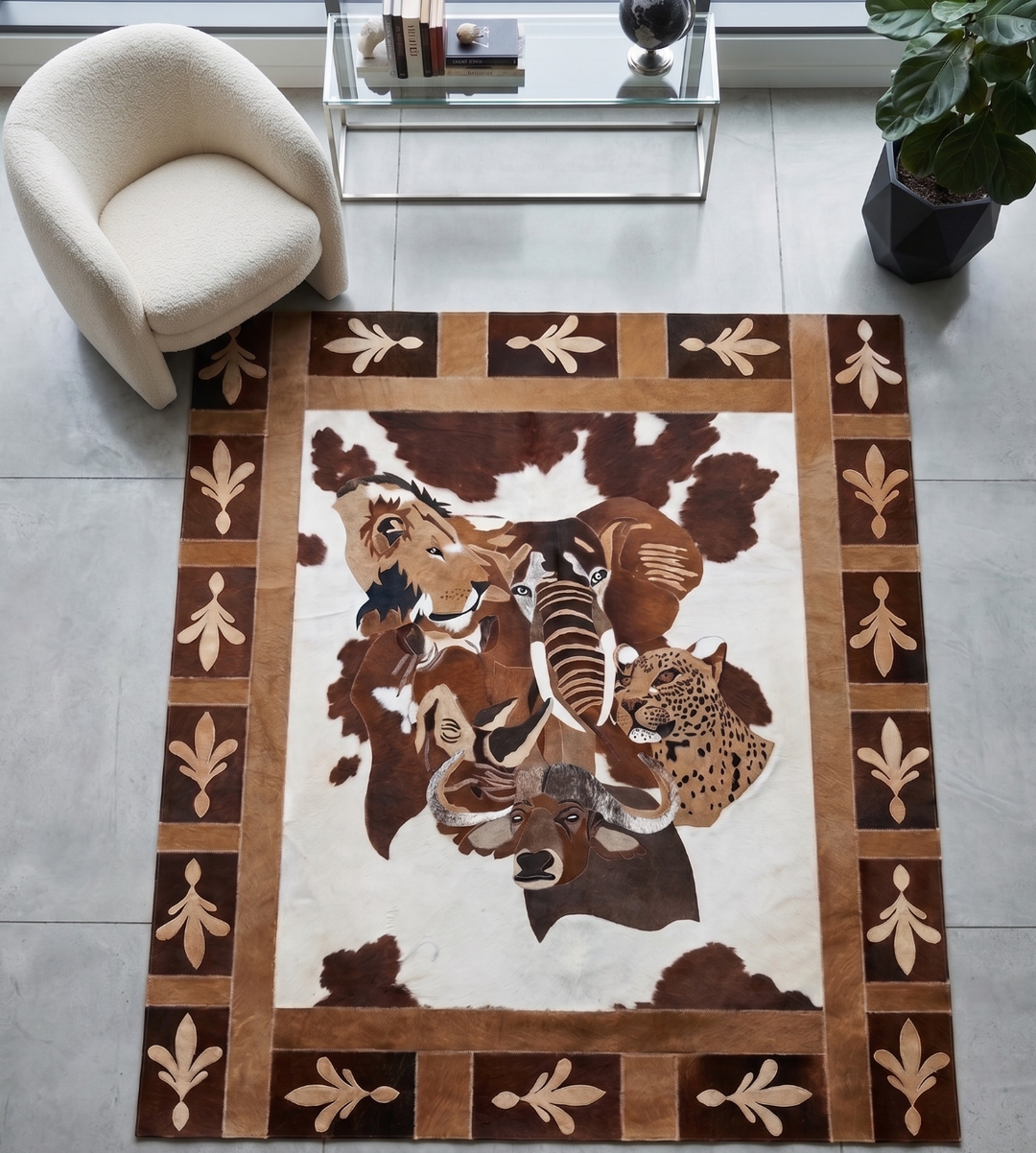 The Big 5 - Bordered Rug