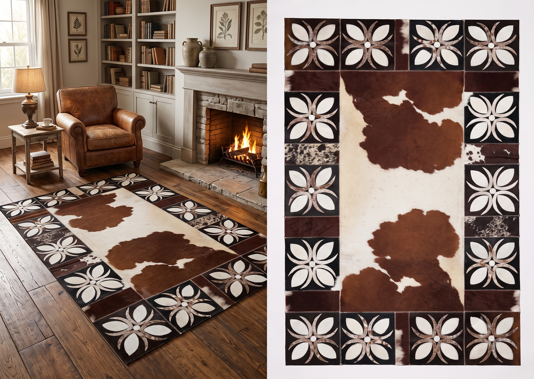 Snowflake  Border - Small Rug