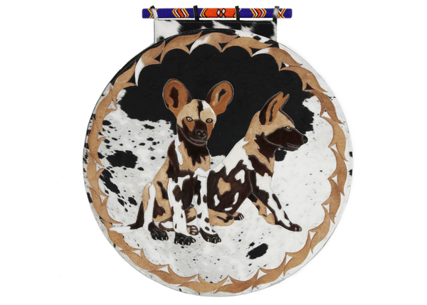 African Drum & Wild Dog Pups - Wall