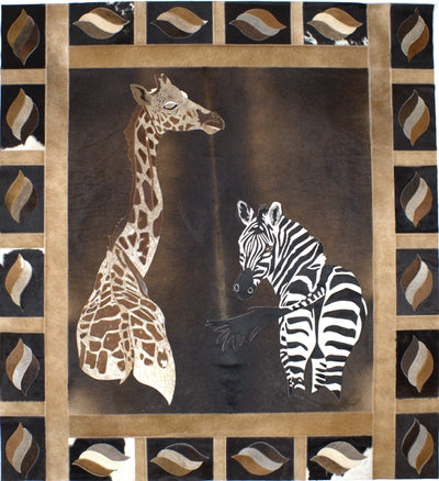 Giraffe & Zebra - Cone Border Rug