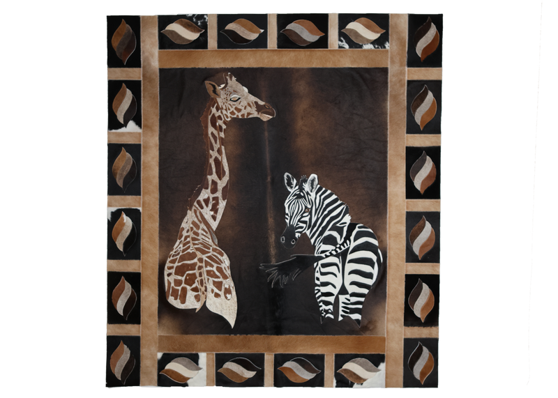 Giraffe & Zebra - Cone Border Rug