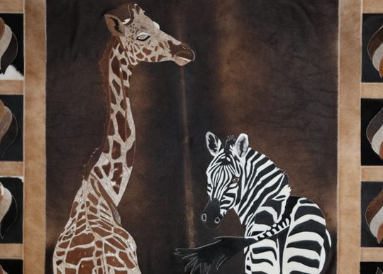 Giraffe & Zebra - Cone Border Rug